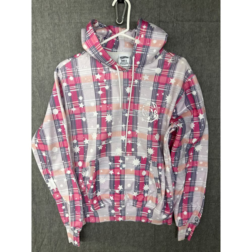 Billionaire Boys Club BB Wormhole Hoodie Mens S Bleach White Plaid Colorful